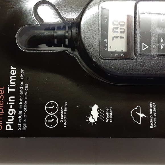 myTouchSmart Indoor/Outdoor Plug-In Digital Timer Black - Picture 3 of 8